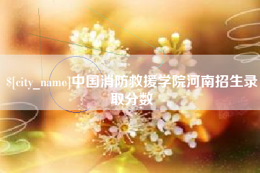 巢湖中国消防救援学院河南招生录取分数