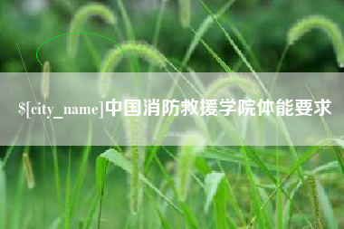 巢湖中国消防救援学院体能要求