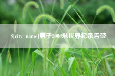 巢湖男子5000米世界纪录告破