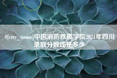 巢湖中国消防救援学院2021年四川录取分数线是多少