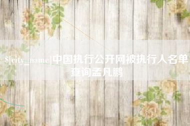 巢湖中国执行公开网被执行人名单查询孟凡鹏