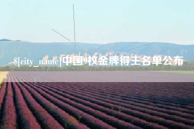 巢湖中国9枚金牌得主名单公布