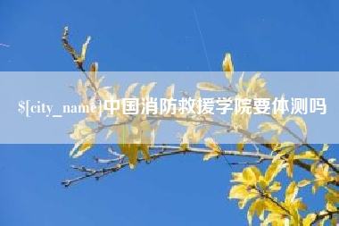 巢湖中国消防救援学院要体测吗