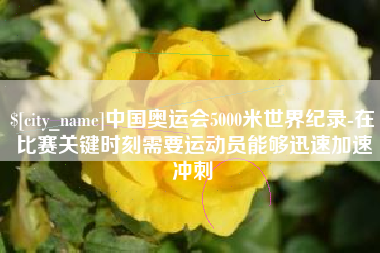 巢湖中国奥运会5000米世界纪录-在比赛关键时刻需要运动员能够迅速加速冲刺