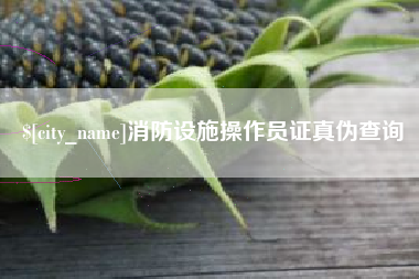巢湖消防设施操作员证真伪查询