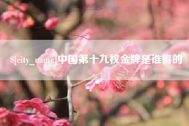 巢湖中国第十九枚金牌是谁得的