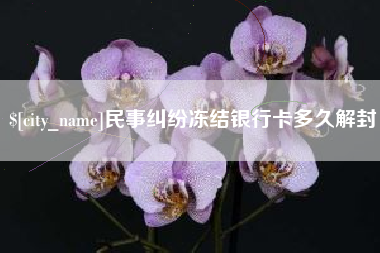 巢湖民事纠纷冻结银行卡多久解封