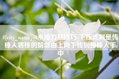 巢湖60米接力赛技巧-下压式则是传棒人将棒的前部由上向下传到接棒人手中