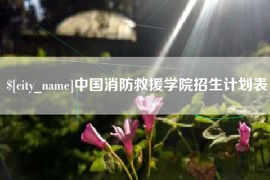巢湖中国消防救援学院招生计划表