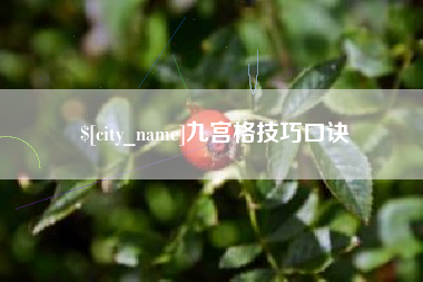 巢湖九宫格技巧口诀