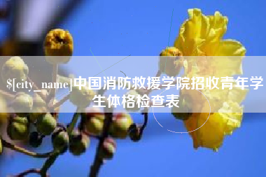 巢湖中国消防救援学院招收青年学生体格检查表